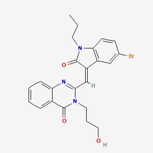 2-[(5-bromo-2-oxo-1-propyl-1,2-dihydro-3H-indol-3-ylidene)methyl]-3-(3-hydroxypropyl)-4(3H)-quinazolinone