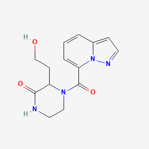 3-(2-hydroxyethyl)-4-(pyrazolo[1,5-a]pyridin-7-ylcarbonyl)piperazin-2-one