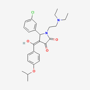 molecular formula C26H31ClN2O4 B5258898 5-(3-chlorophenyl)-1-[2-(diethylamino)ethyl]-3-hydroxy-4-(4-isopropoxybenzoyl)-1,5-dihydro-2H-pyrrol-2-one 