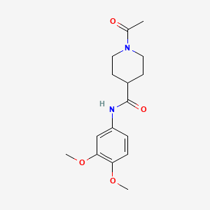 molecular formula C16H22N2O4 B5258948 1-acetyl-N-(3,4-dimethoxyphenyl)-4-piperidinecarboxamide 