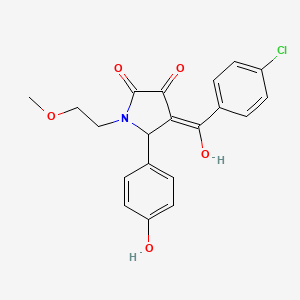 4-(4-chlorobenzoyl)-3-hydroxy-5-(4-hydroxyphenyl)-1-(2-methoxyethyl)-1,5-dihydro-2H-pyrrol-2-one