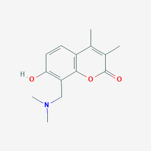 molecular formula C14H17NO3 B5259011 8-[(dimethylamino)methyl]-7-hydroxy-3,4-dimethyl-2H-chromen-2-one 