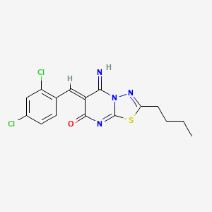 2-butyl-6-(2,4-dichlorobenzylidene)-5-imino-5,6-dihydro-7H-[1,3,4]thiadiazolo[3,2-a]pyrimidin-7-one