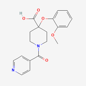 molecular formula C19H20N2O5 B5259036 1-isonicotinoyl-4-(2-methoxyphenoxy)-4-piperidinecarboxylic acid 