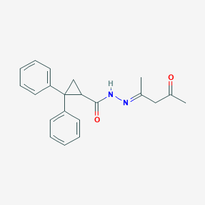 molecular formula C21H22N2O2 B5259043 N'-(1-methyl-3-oxobutylidene)-2,2-diphenylcyclopropanecarbohydrazide 