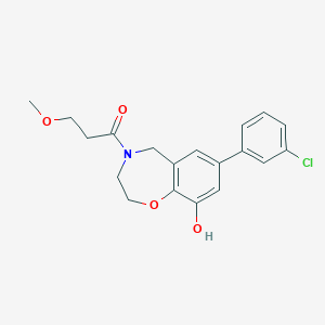 7-(3-chlorophenyl)-4-(3-methoxypropanoyl)-2,3,4,5-tetrahydro-1,4-benzoxazepin-9-ol