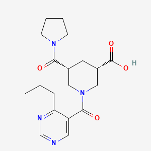 molecular formula C19H26N4O4 B5259050 (3S*,5R*)-1-[(4-propyl-5-pyrimidinyl)carbonyl]-5-(1-pyrrolidinylcarbonyl)-3-piperidinecarboxylic acid 