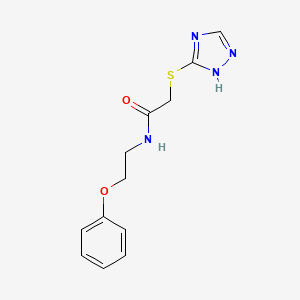 molecular formula C12H14N4O2S B5259060 N-(2-phenoxyethyl)-2-(4H-1,2,4-triazol-3-ylthio)acetamide 