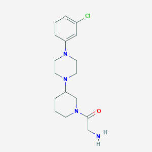 molecular formula C17H25ClN4O B5259076 (2-{3-[4-(3-chlorophenyl)-1-piperazinyl]-1-piperidinyl}-2-oxoethyl)amine dihydrochloride 