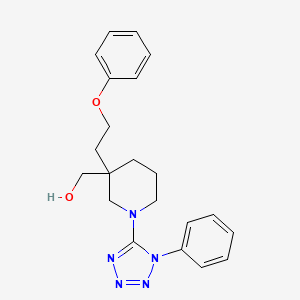 [3-(2-phenoxyethyl)-1-(1-phenyl-1H-tetrazol-5-yl)piperidin-3-yl]methanol