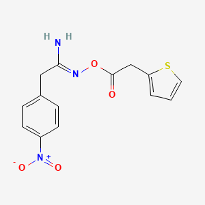 molecular formula C14H13N3O4S B5259134 2-(4-nitrophenyl)-N'-[(2-thienylacetyl)oxy]ethanimidamide 