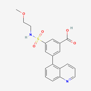 3-{[(2-methoxyethyl)amino]sulfonyl}-5-quinolin-5-ylbenzoic acid