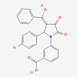 molecular formula C24H16BrNO5 B5259190 3-[3-benzoyl-2-(4-bromophenyl)-4-hydroxy-5-oxo-2,5-dihydro-1H-pyrrol-1-yl]benzoic acid 