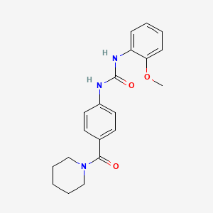 molecular formula C20H23N3O3 B5259218 N-(2-methoxyphenyl)-N'-[4-(1-piperidinylcarbonyl)phenyl]urea 