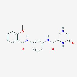 N-{3-[(2-methoxybenzoyl)amino]phenyl}-6-oxo-2-piperazinecarboxamide hydrochloride