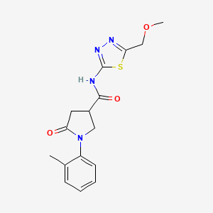 N-[5-(methoxymethyl)-1,3,4-thiadiazol-2-yl]-1-(2-methylphenyl)-5-oxo-3-pyrrolidinecarboxamide