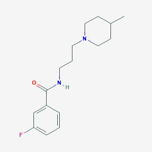 molecular formula C16H23FN2O B5259239 3-fluoro-N-[3-(4-methyl-1-piperidinyl)propyl]benzamide 