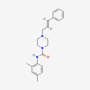 molecular formula C22H27N3O B5259267 N-(2,4-dimethylphenyl)-4-(3-phenyl-2-propen-1-yl)-1-piperazinecarboxamide 