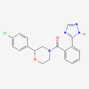 molecular formula C19H17ClN4O2 B5259271 2-(4-chlorophenyl)-4-[2-(1H-1,2,4-triazol-3-yl)benzoyl]morpholine 