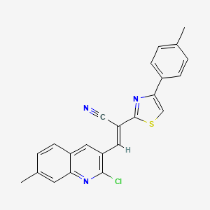 molecular formula C23H16ClN3S B5259301 3-(2-chloro-7-methyl-3-quinolinyl)-2-[4-(4-methylphenyl)-1,3-thiazol-2-yl]acrylonitrile 