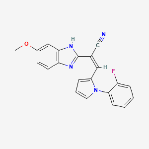 molecular formula C21H15FN4O B5259312 3-[1-(2-fluorophenyl)-1H-pyrrol-2-yl]-2-(5-methoxy-1H-benzimidazol-2-yl)acrylonitrile 