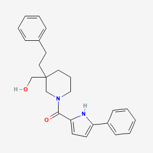 {3-(2-phenylethyl)-1-[(5-phenyl-1H-pyrrol-2-yl)carbonyl]piperidin-3-yl}methanol