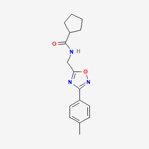 molecular formula C16H19N3O2 B5259361 N-{[3-(4-methylphenyl)-1,2,4-oxadiazol-5-yl]methyl}cyclopentanecarboxamide 