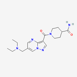 molecular formula C18H26N6O2 B5259366 1-({6-[(diethylamino)methyl]pyrazolo[1,5-a]pyrimidin-3-yl}carbonyl)piperidine-4-carboxamide 