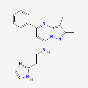 molecular formula C19H20N6 B5259382 N-[2-(1H-imidazol-2-yl)ethyl]-2,3-dimethyl-5-phenylpyrazolo[1,5-a]pyrimidin-7-amine 