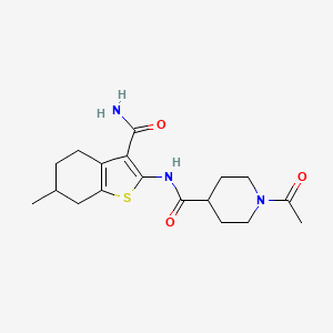 1-acetyl-N-[3-(aminocarbonyl)-6-methyl-4,5,6,7-tetrahydro-1-benzothien-2-yl]-4-piperidinecarboxamide