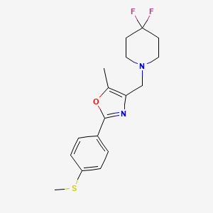 4,4-difluoro-1-({5-methyl-2-[4-(methylthio)phenyl]-1,3-oxazol-4-yl}methyl)piperidine