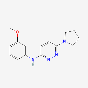 molecular formula C15H18N4O B5259445 N-(3-methoxyphenyl)-6-(1-pyrrolidinyl)-3-pyridazinamine 