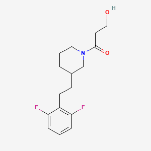 molecular formula C16H21F2NO2 B5259446 3-{3-[2-(2,6-difluorophenyl)ethyl]-1-piperidinyl}-3-oxo-1-propanol 