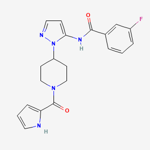 3-fluoro-N-{1-[1-(1H-pyrrol-2-ylcarbonyl)piperidin-4-yl]-1H-pyrazol-5-yl}benzamide