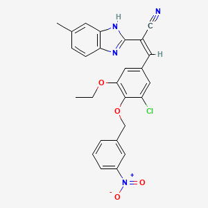 3-{3-chloro-5-ethoxy-4-[(3-nitrobenzyl)oxy]phenyl}-2-(5-methyl-1H-benzimidazol-2-yl)acrylonitrile