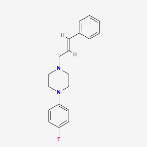 molecular formula C19H21FN2 B5259488 1-(4-fluorophenyl)-4-(3-phenyl-2-propen-1-yl)piperazine 