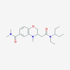 molecular formula C21H33N3O3 B5259504 3-{2-[ethyl(1-ethylpropyl)amino]-2-oxoethyl}-N,N,4-trimethyl-3,4-dihydro-2H-1,4-benzoxazine-6-carboxamide 