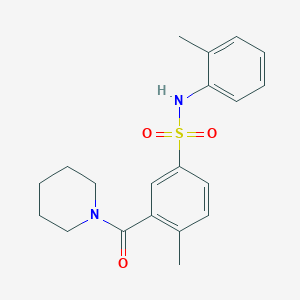 molecular formula C20H24N2O3S B5259547 4-methyl-N-(2-methylphenyl)-3-(piperidin-1-ylcarbonyl)benzenesulfonamide 