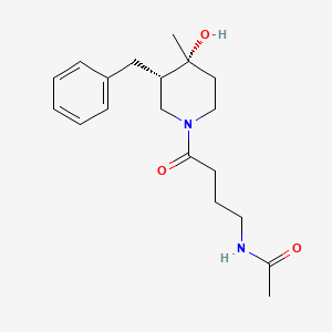 molecular formula C19H28N2O3 B5259572 N-{4-[(3S*,4R*)-3-benzyl-4-hydroxy-4-methyl-1-piperidinyl]-4-oxobutyl}acetamide 