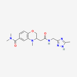 N,N,4-trimethyl-3-(2-{[(5-methyl-1H-1,2,4-triazol-3-yl)methyl]amino}-2-oxoethyl)-3,4-dihydro-2H-1,4-benzoxazine-6-carboxamide