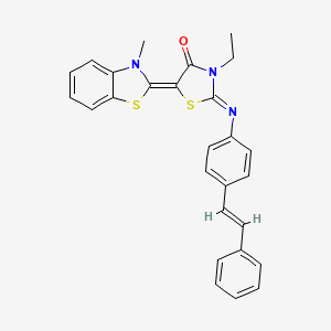 3-ethyl-5-(3-methyl-1,3-benzothiazol-2(3H)-ylidene)-2-{[4-(2-phenylvinyl)phenyl]imino}-1,3-thiazolidin-4-one