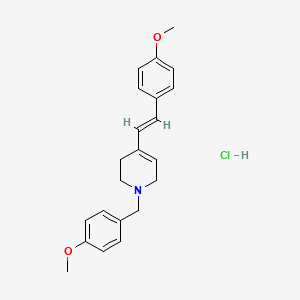 molecular formula C22H26ClNO2 B5259620 1-(4-methoxybenzyl)-4-[2-(4-methoxyphenyl)vinyl]-1,2,3,6-tetrahydropyridine hydrochloride 