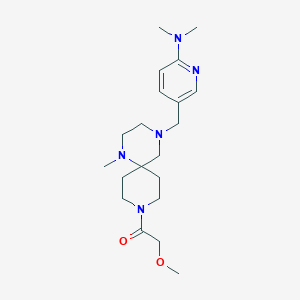 molecular formula C20H33N5O2 B5259625 5-{[9-(methoxyacetyl)-1-methyl-1,4,9-triazaspiro[5.5]undec-4-yl]methyl}-N,N-dimethylpyridin-2-amine 