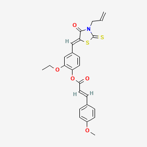 4-[(3-allyl-4-oxo-2-thioxo-1,3-thiazolidin-5-ylidene)methyl]-2-ethoxyphenyl 3-(4-methoxyphenyl)acrylate