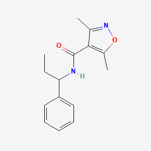 3,5-dimethyl-N-(1-phenylpropyl)-1,2-oxazole-4-carboxamide