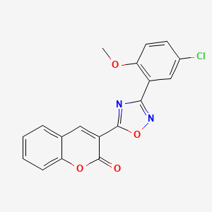 molecular formula C18H11ClN2O4 B5259670 3-[3-(5-chloro-2-methoxyphenyl)-1,2,4-oxadiazol-5-yl]-2H-chromen-2-one 