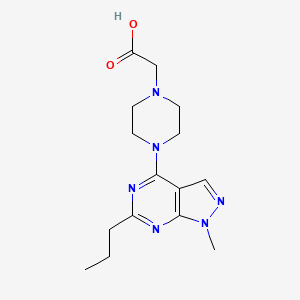 molecular formula C15H22N6O2 B5259673 [4-(1-methyl-6-propyl-1H-pyrazolo[3,4-d]pyrimidin-4-yl)-1-piperazinyl]acetic acid 