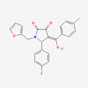 molecular formula C23H18FNO4 B5259707 5-(4-fluorophenyl)-1-(2-furylmethyl)-3-hydroxy-4-(4-methylbenzoyl)-1,5-dihydro-2H-pyrrol-2-one 