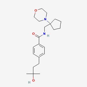 molecular formula C22H34N2O3 B5259718 4-(3-hydroxy-3-methylbutyl)-N-{[1-(4-morpholinyl)cyclopentyl]methyl}benzamide 