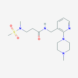 molecular formula C16H27N5O3S B5259736 N~3~-methyl-N~1~-{[2-(4-methylpiperazin-1-yl)pyridin-3-yl]methyl}-N~3~-(methylsulfonyl)-beta-alaninamide 